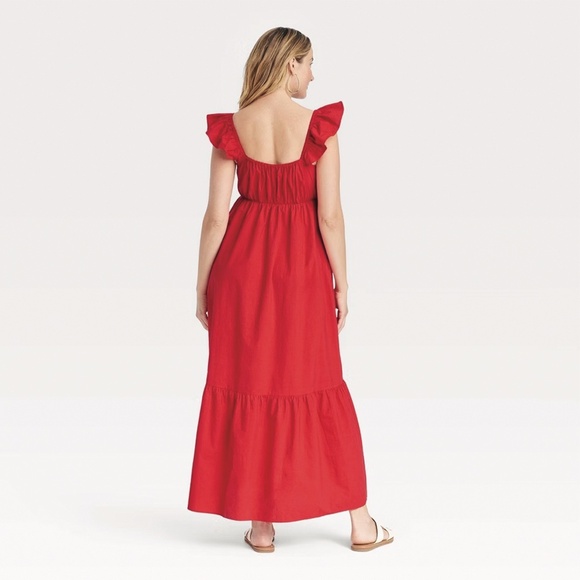Women's Flutter Cap Sleeve Maxi A-Line Dress - Universal Thread™ S - Picture 2 of 3